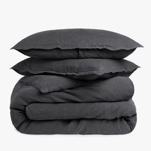 Parachute Linen Duvet Cover Set Full / Queen in Coal